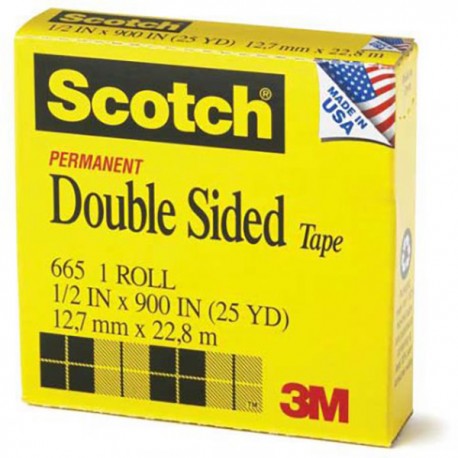 3M Scotch 665 Double Side Tape 1/2"(12mm)x25yds
