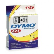 Dymo 45013 D1 Tape 12mmx4M Black On White