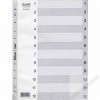 Bantex 6211 PVC Index Divider A4 1-12 Grey