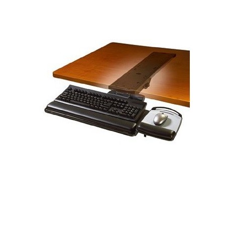 3M AKT-150LE Adjustable Ergonomic Under Desk Mount Keyboard Tray w/Mouse Pad