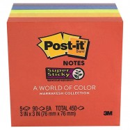 3M Post-it 654-5SSAN Super Sticky Note 3"x3" 5Pads
