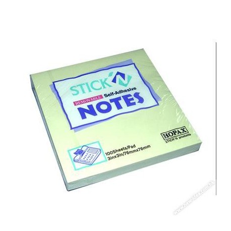 Stick-N 21150 Note 3"x3" Green
