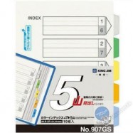King Jim 907GS-5Y Paper Color Index Divider A4 5Tabs 10Sets