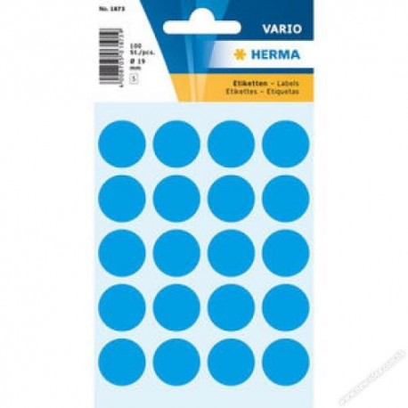 Herma 1873 Round Labels 19mm 100's Blue