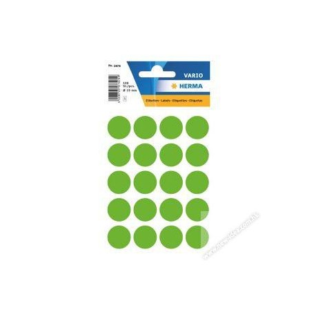 Herma 1878 Round Labels 19mm 100's Luminous Green