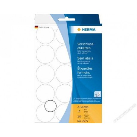 Herma 2279T Round Labels 32mm 240's Clear