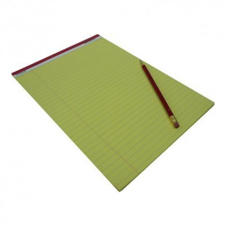 Mead 59610 Writing Pad Single Line Ruled A4 50Pages Yellow Pages