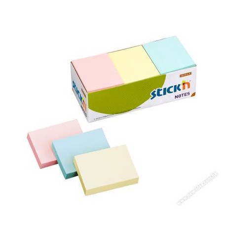 Stick-N 21004 Note 1.5"x2" 12Pads Assorted Colors