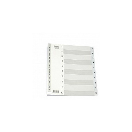 Bantex 6210 PVC Index Divider A4 1-10 Grey