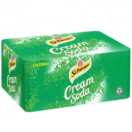 Schweppes Cream Soda Soft Drink 330ml 12Cans