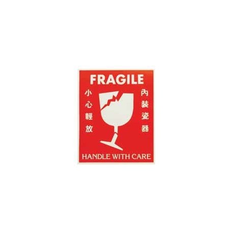 A Labels AK-03 Fragile Self Adhesive Labels 78mmx95mm 30's