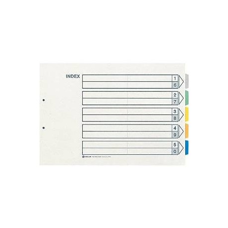 King Jim 1000E Paper Color Index A3E 5Tabs Horizontal 10Sets