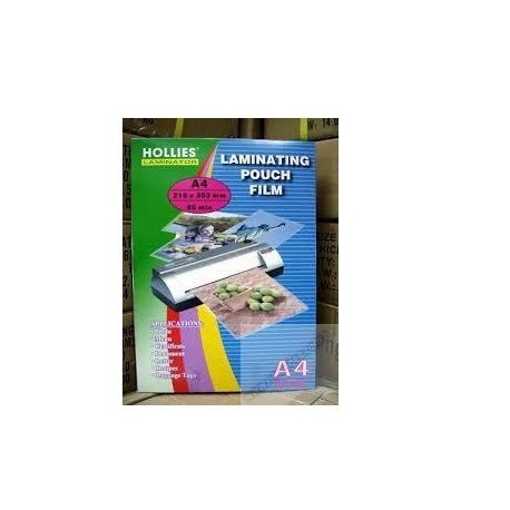 Hollies Laminating Film A4 216mmx303mm 80mic 100Sheets