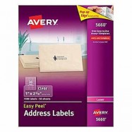 Avery 5660 地址標籤 1吋x2-5/8吋 1500個 透明