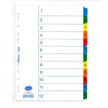 Bantex 6241 Mylar Color Index  A4 1-12 