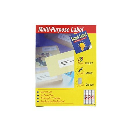 Smart Label 2500 Multipurpose Labels A4 25.4mmx8.5mm 22400's White