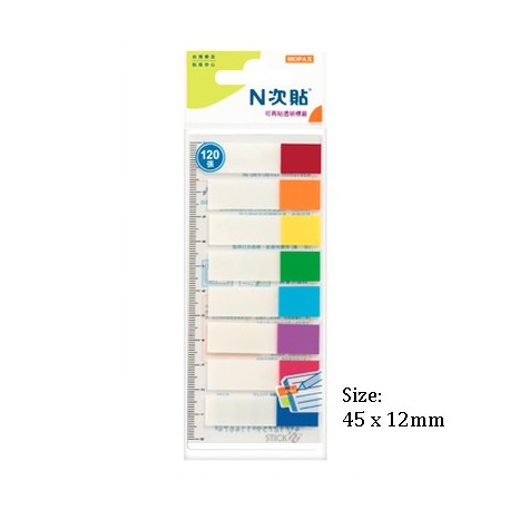 Stick-N 21467 膠質標籤便條紙 12毫米x45毫米 8色
