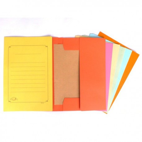 4-Fold Paper Folder F4 Beige/Blue/Green/Orange/Pink/Yellow