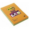 3M Post-it 4645-3SSAN Super Sticky Lined Noted 4"x6" 3Pads Neon Colors
