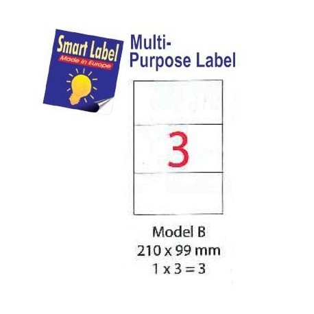 Smart Label Model B Multipurpose Labels A4 210mmx99mm 300's White