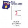 Smart Label Model B Multipurpose Labels A4 210mmx99mm 300's White