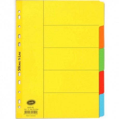 Bantex 6045-00 Paper Color Index Divider A4 5Tabs