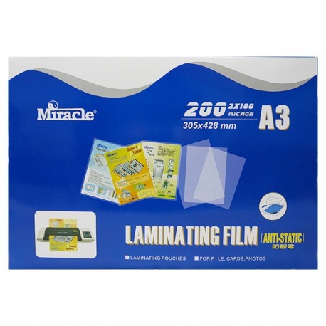 Miracle Anti-static Laminating Film A3 303mmx426mm 100mic 100Sheets