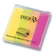 Stick-N 21017 標籤便條紙 12毫米x50毫米 4色 螢光色系 