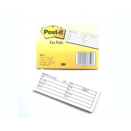 3M Post-it 7671 Fax Pads