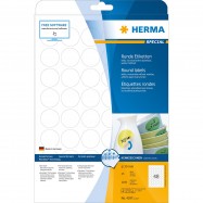 Herma 4387 Round Labels A4 30mm 25Sheets 1200's White