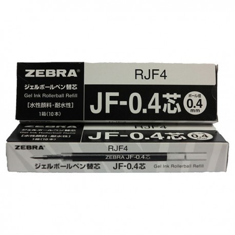 Zebra JF-0.4 Gel Pen Refill For SARASA Pen 0.4mm Black 10's