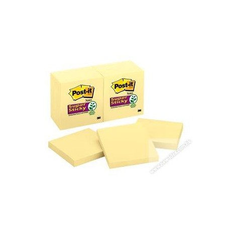 3M Post-it 654-SSCY Super Sticky Note 3"x3" Yellow