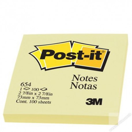 3M Post-it 654 Note 3"x3" Yellow
