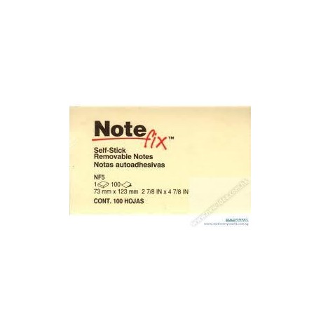 3M Note fix NF5 Self-Stick Removable Note 3"x5" Yellow