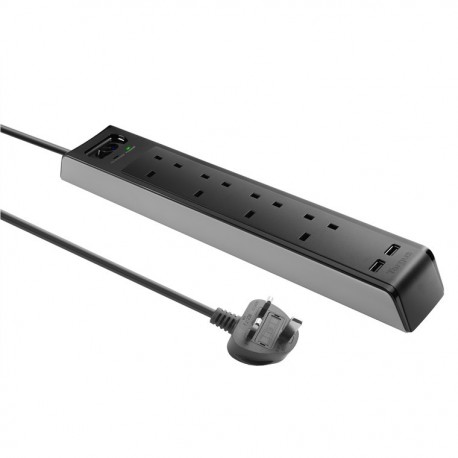 Targus APS10 SmartSurge 4 outlets Power Strip + 2 USB Ports (Black)
