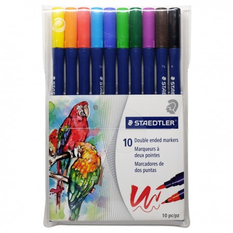 Staedtler Marsgraphic duo 3000 Double Ended Markers 10-Color