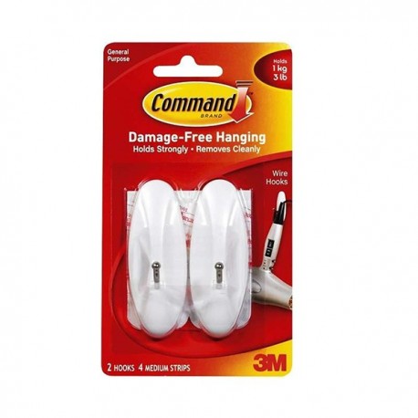 3M Command 17068 Medium Wire Hooks 2's