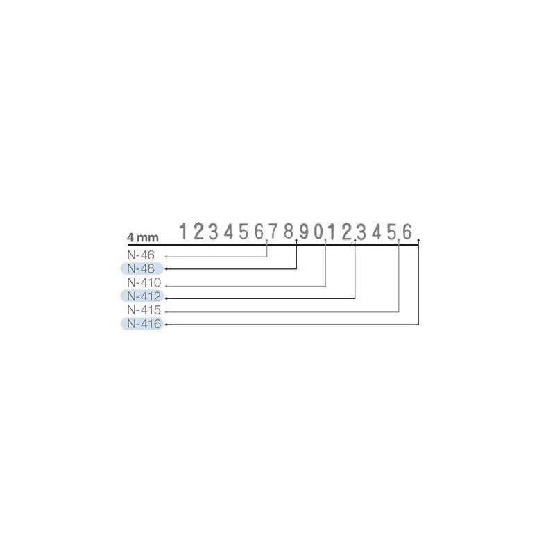 Shiny Numbering Stamp N-46 6 Digits 4mm