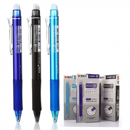 M & G AKPH-3201 Erasable Gel Pen 0.5mm Black/Blue/Crystal Blue
