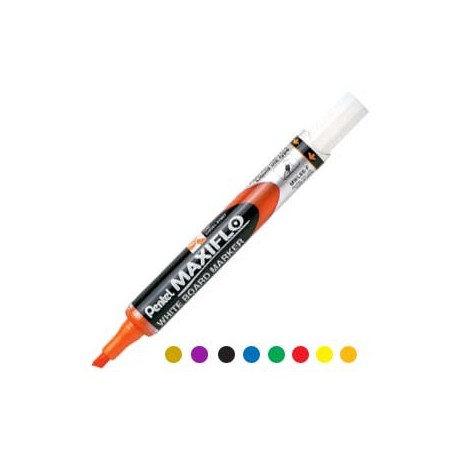 Pentel MWL6S Maxiflo Wyteboard Marker Chisel Black/Blue/Brown/Green/Orange/Purple/Red/Yellow