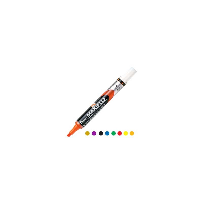 Pentel MWL6S Maxiflo Wyteboard Marker Chisel Black/Blue/Brown/Green/Orange/Purple/Red/Yellow