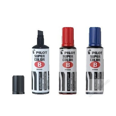 Pilot SC-BM Super Color Permanent Marker Short Chisel Black/Blue/Red