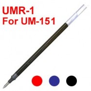 Uni Signo UMR-1 - Set Di 3 Ricariche Per Penna A Sfera UM-151, Punta 0,38 Mm, Colore Blu, Scrittura Fluida E Precisa