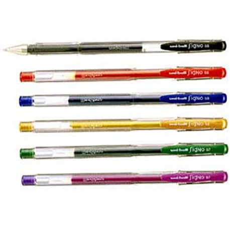 Uni-Ball UM-100 Signo Waterproof Gel Pen Black/Blue/Red/Green/Purple/Golden