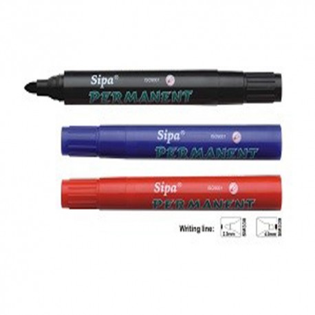 Sipa SM338 Permanent Marker Point Black/Blue/Red