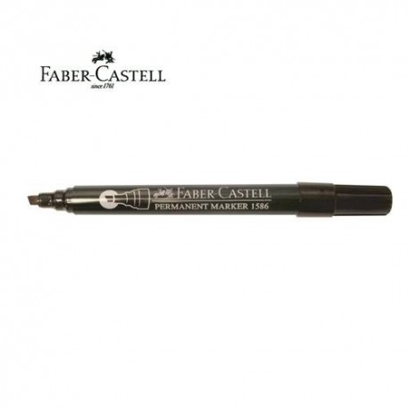 Faber Castell 1586 Permanent Marker Chisel Black/Blue/Red